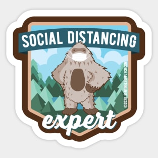 Social Distancing Expert Sasquatch Sticker